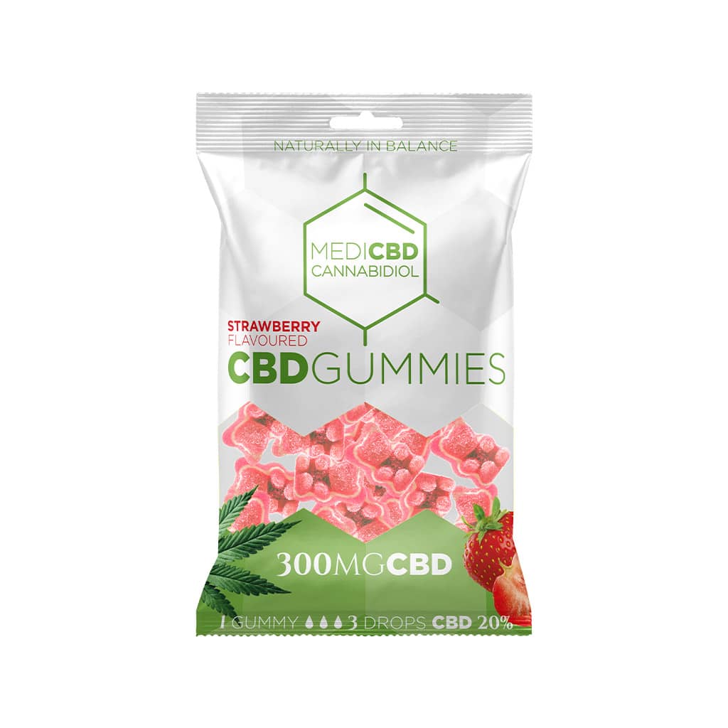 Bonbons CBD 300mg nounours fraise